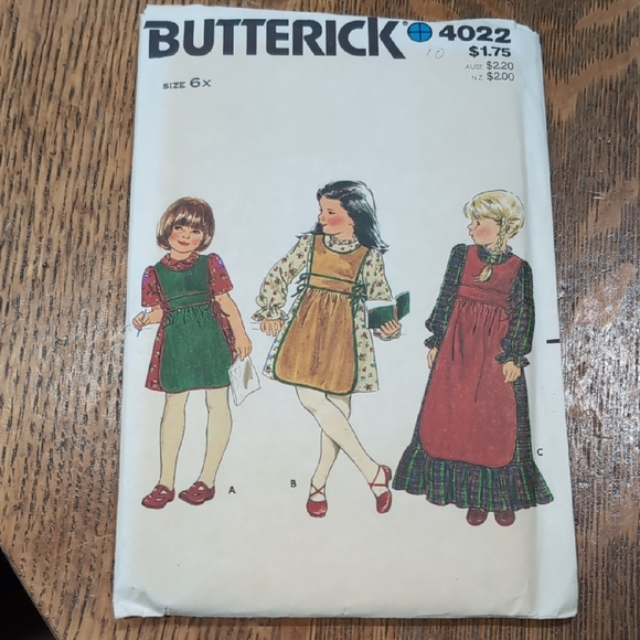 Butterick Other - 4022 Butterick Kid's Dress and Apron Pattern Size 6X